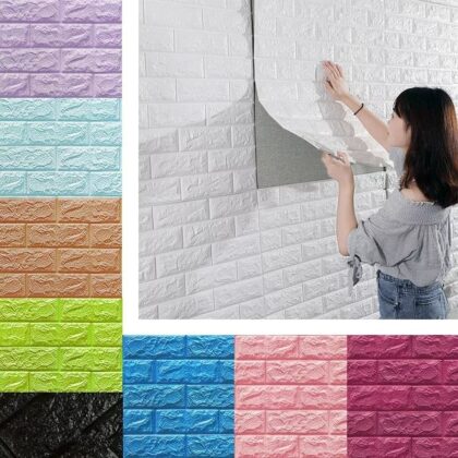 3D White Brick Wallpaper for Wall PE Foam Wall Stickers Self Adhesive DIY Wall Decor (70 x 77cm, Appx. 5.8Sq Feet)Wolpin 3D White Brick Wallpaper for Wall PE Foam Wall Stickers Self Adhesive DIY Wall Decor (70 x 77cm, Appx. 5.8Sq Feet)